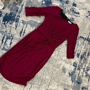 Cato Burgundy Dress below the knew short sleeve size 6